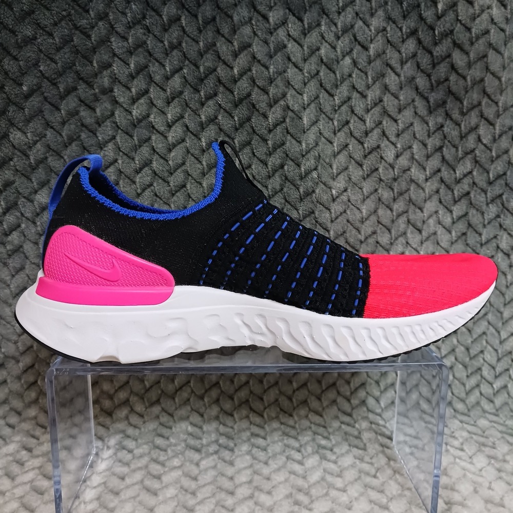 Nike React Phantom Run Flyknit 2 Black Bright Crimson Womens Running Shoe Sz 8.5 - Picture 10 of 14